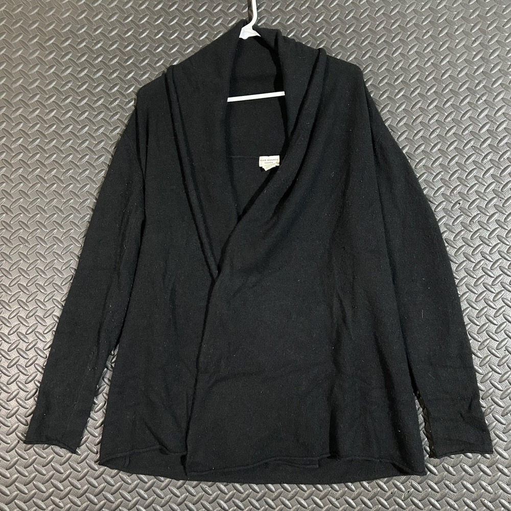 Club Monaco Cashmere‎ Black Open Front Long Sleeve Cardigan Women's Size XS
